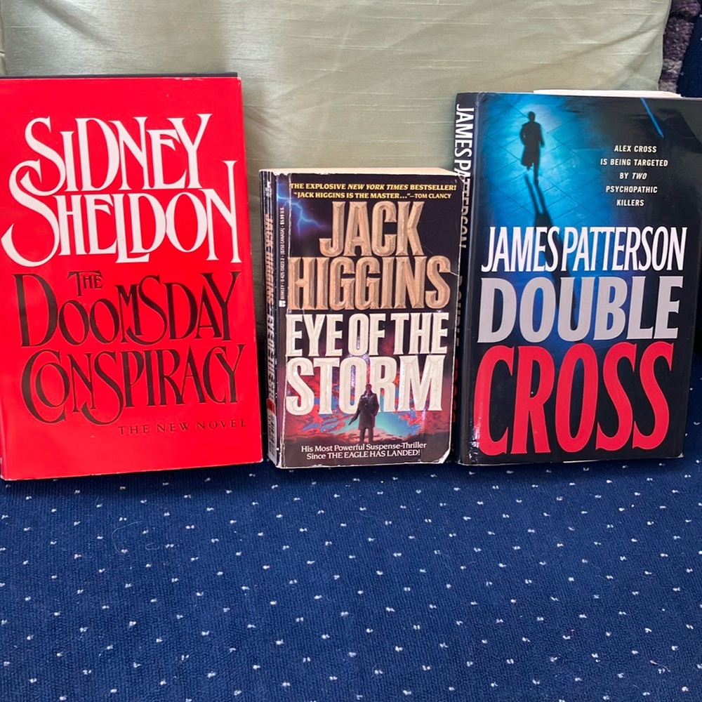 JAMES PATTERSON JACK HIGGINS SIDNEY SHELDON 3 SET THRILLERS 2 HARDCOVER 1 SOFT
